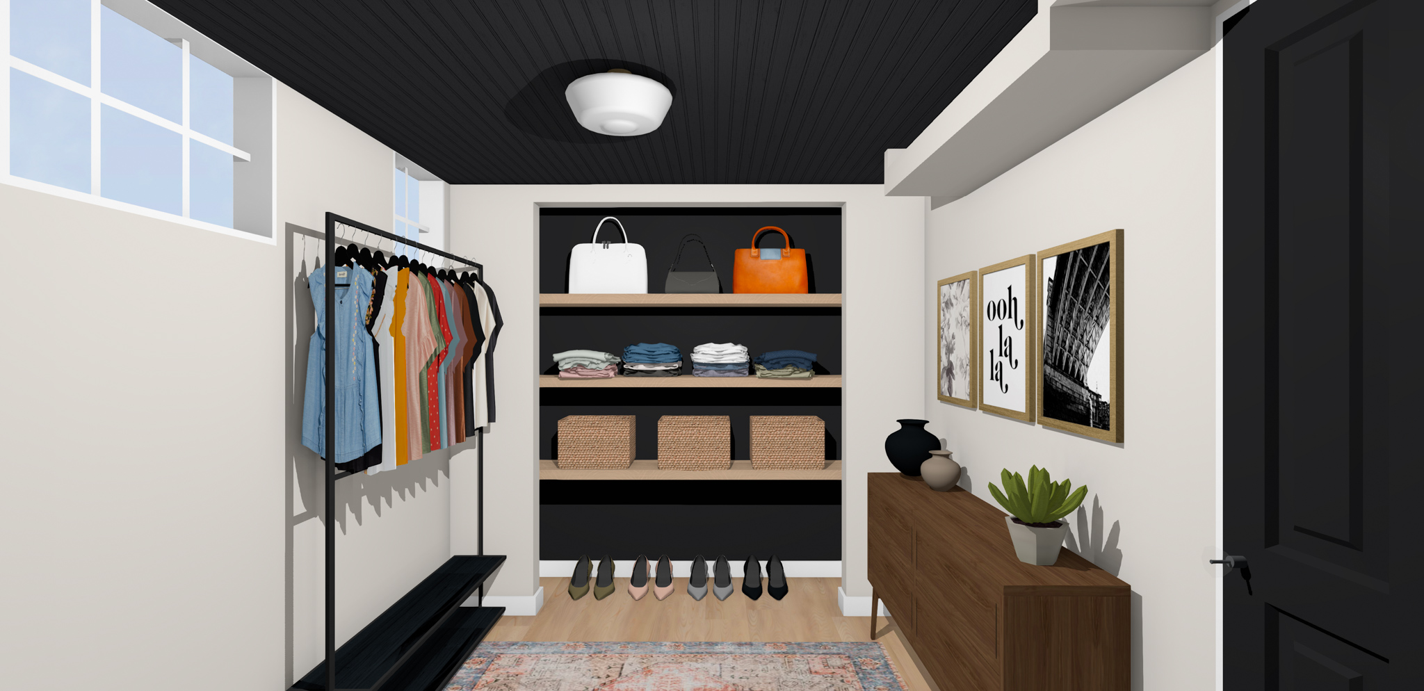 Scandinavian Eclectic Closet Renderings