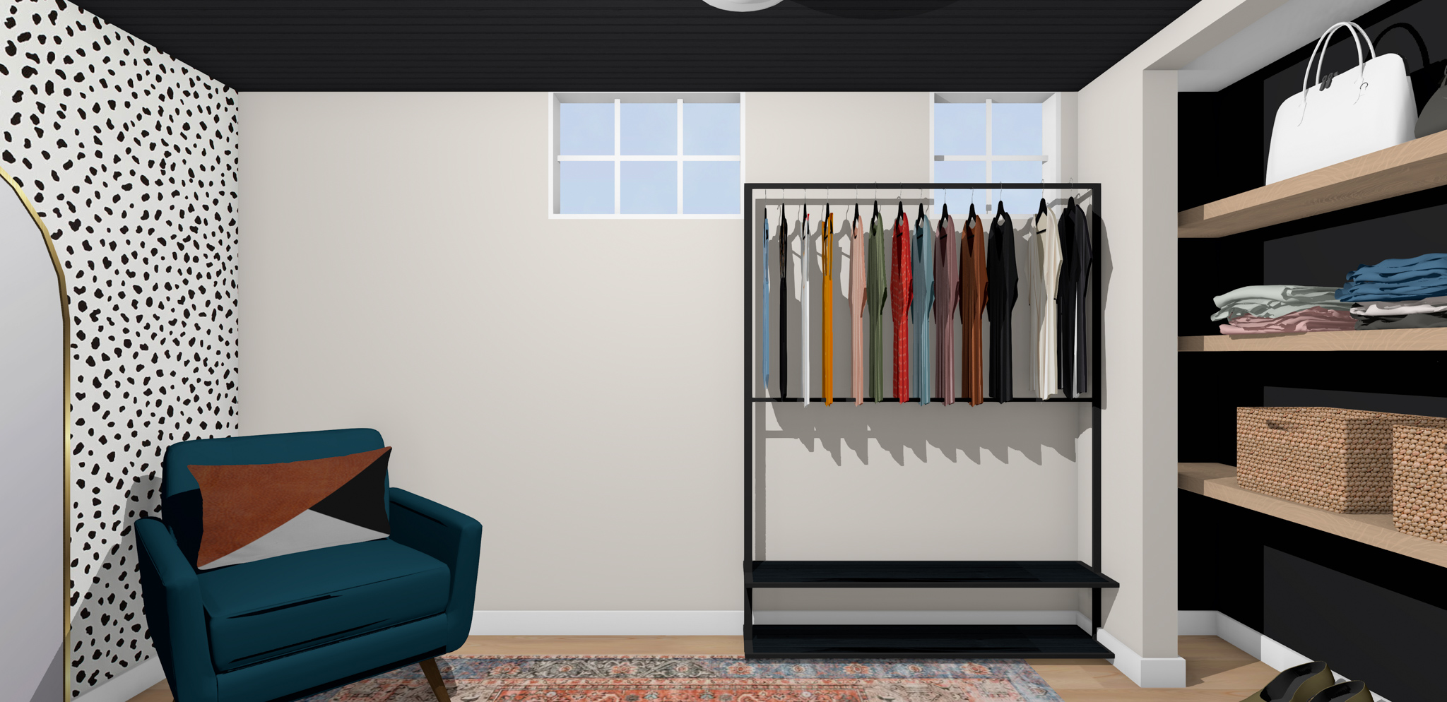 Scandinavian Eclectic Closet Renderings