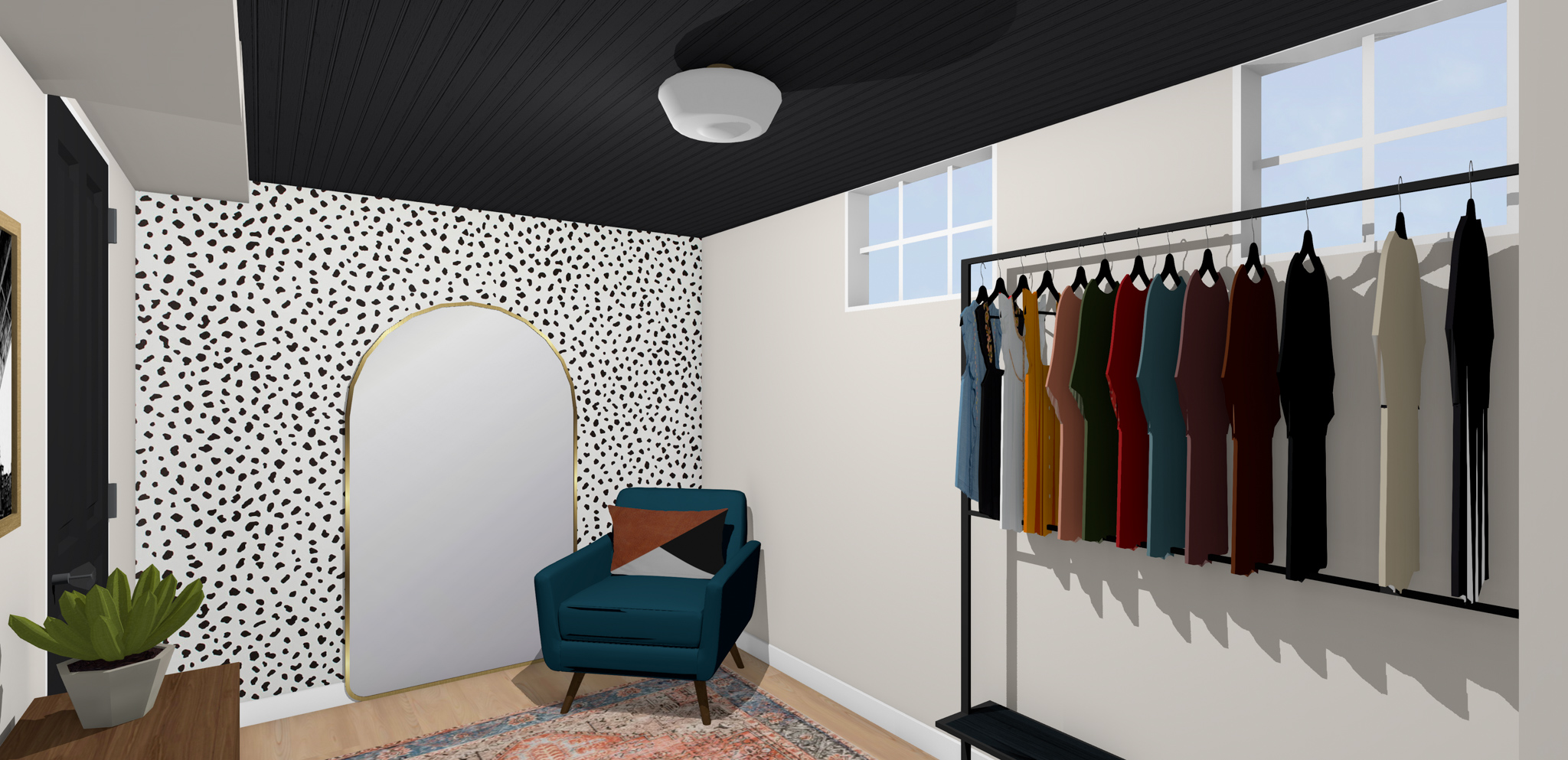 Scandinavian Eclectic Closet Renderings